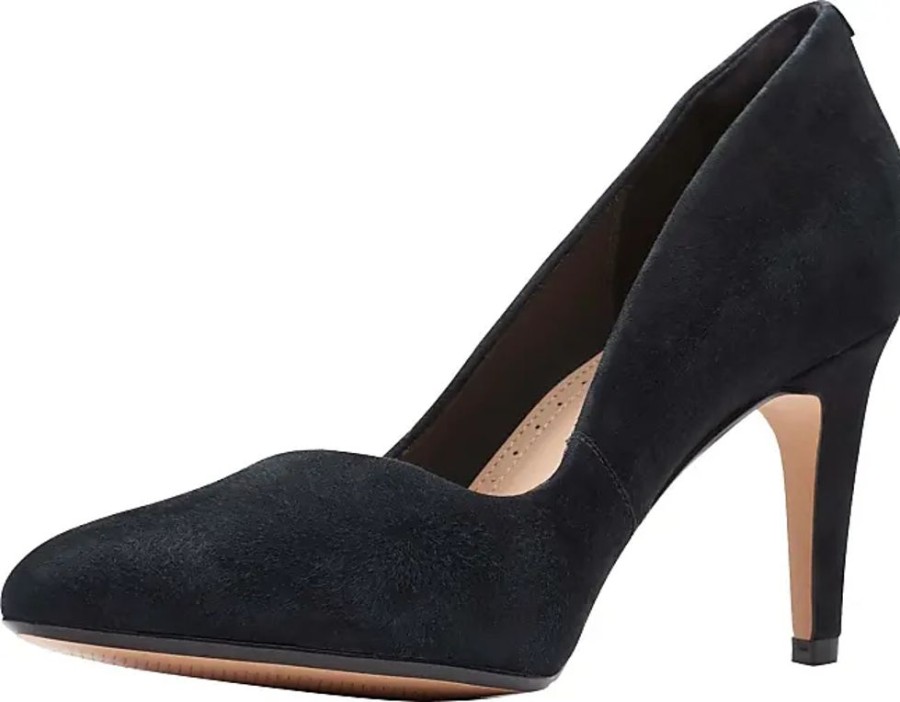 Frauen Clarks Pumps | Damen Laina Rae Pumps, Black Suede, 37.5 Eu