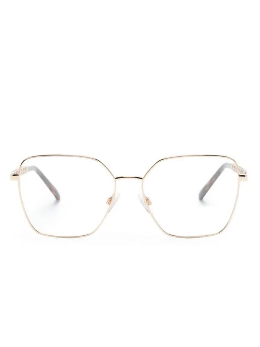 Frauen Dolce & Gabbana Eyewear Brillen | Eckige Brille In Schildpattoptik - Gold