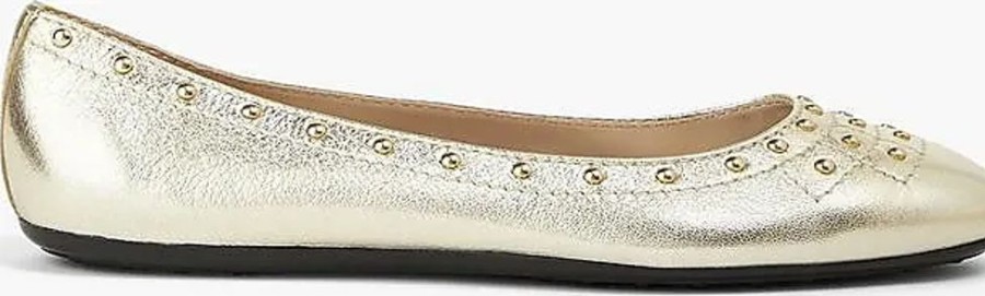 Frauen Tod's Ballerinas | Ballerinas Aus Metallic-Leder Mit Nieten - Metallic - Eu 35