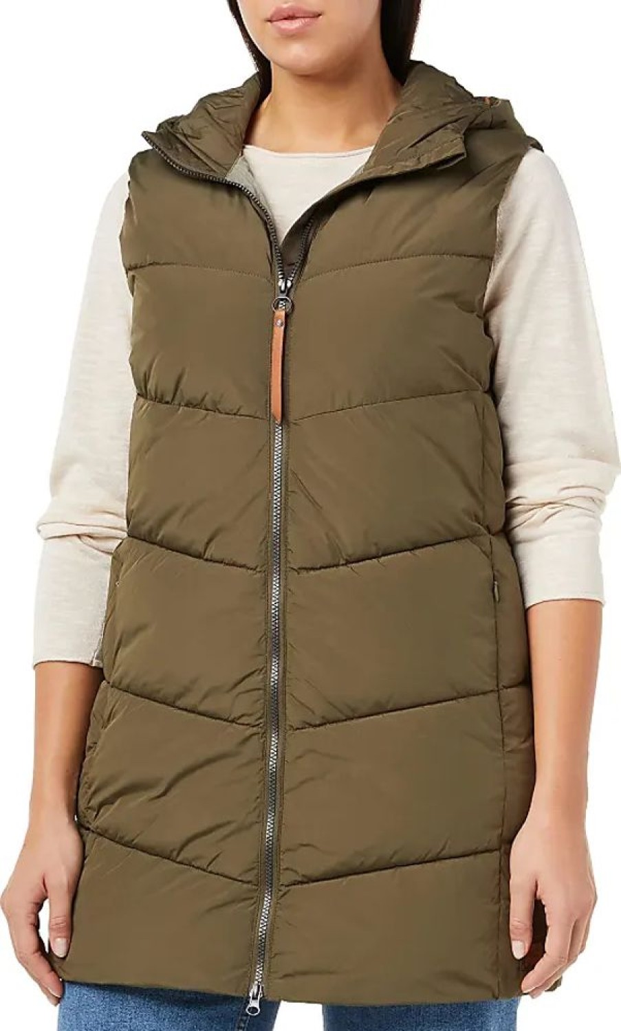 Frauen Camel Active Westen | Camel Active Womenswear Damen 360170/8R26 Vest, Dark Khaki, 40