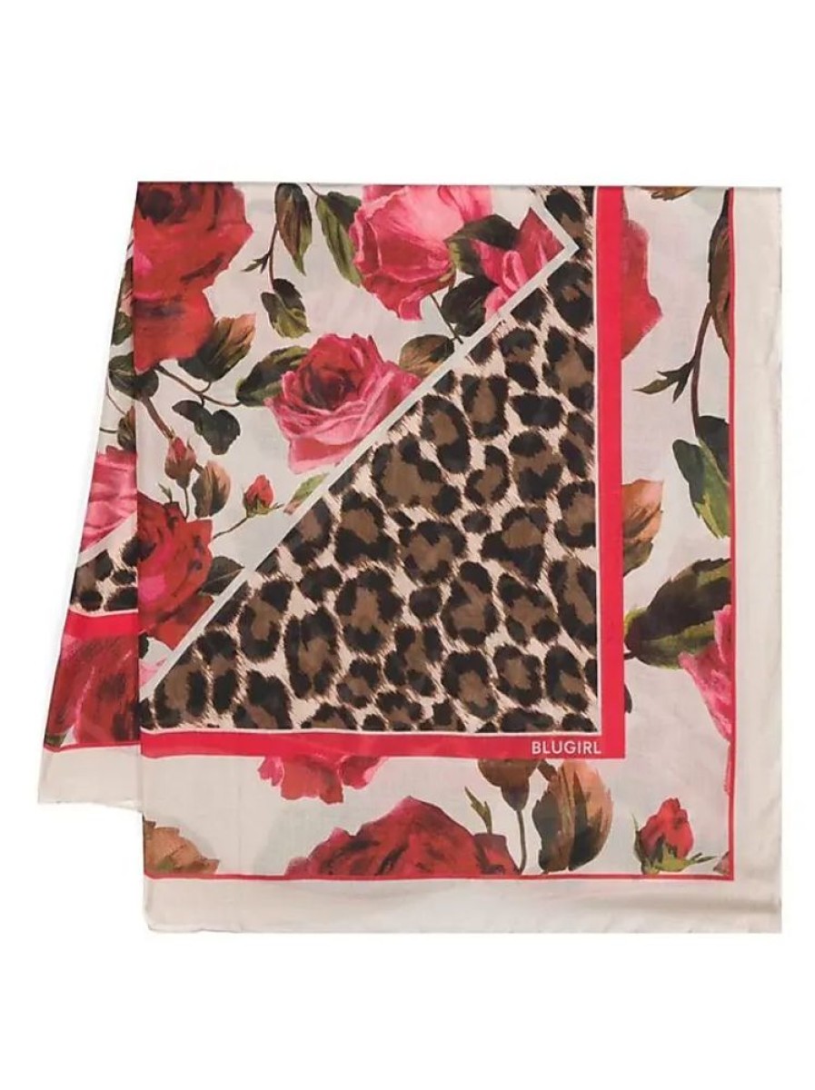 Frauen Blugirl Schals | Floral Leopard-Print Scarf