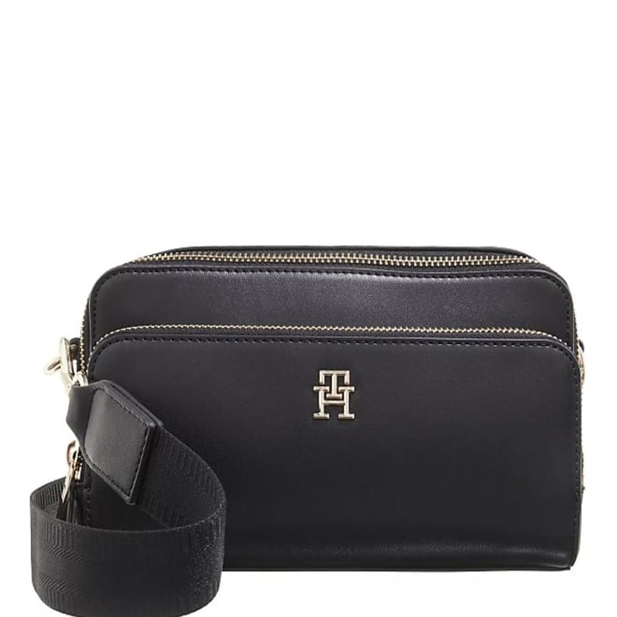 Frauen Tommy Hilfiger Taschen | Iconic Tommy Camera Bag Solid Crossbody Bags Schwarz