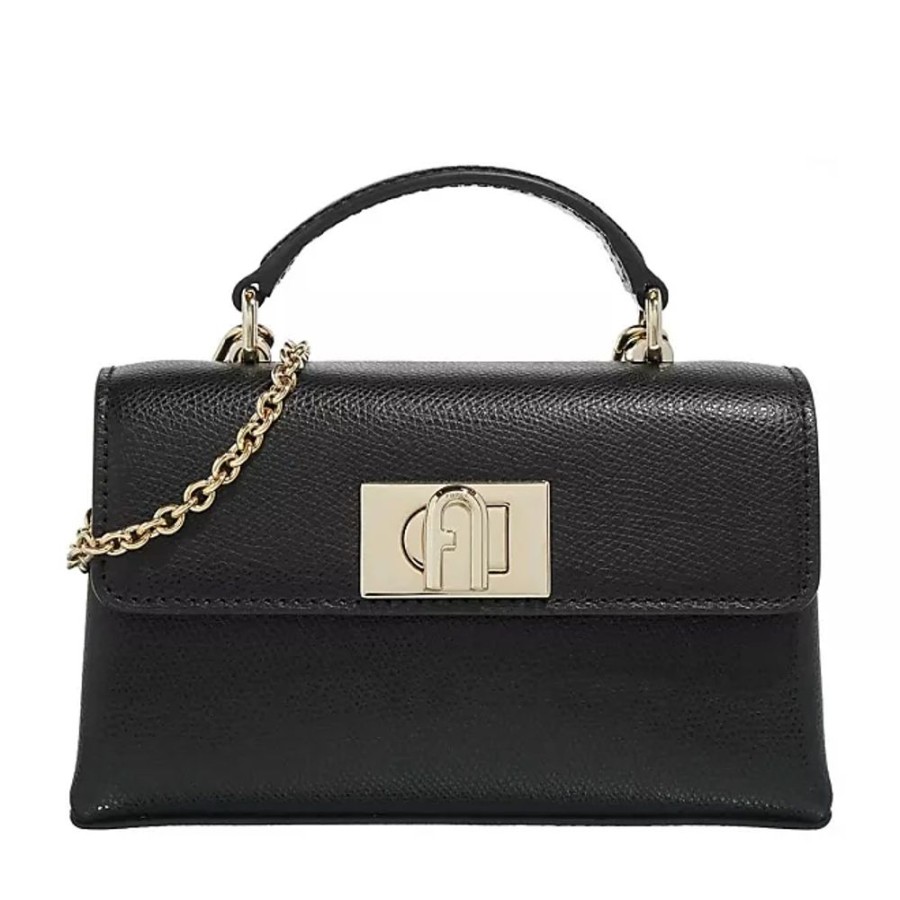 Frauen Furla Taschen | 1927 Mini Crossbody Top Handle Crossbody Bags Schwarz