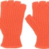 Frauen Pringle Of Scotland Handschuhe | Fingerlose Handschuhe Mit Rippmuster - Orange