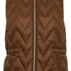 Frauen Fransa Westen | Frbapadding Damen Weste Steppweste Outdoor Weste Mit Seitentaschen Mit Reisverschluss Und Stehkragen Normale Lange, Grose:M, Farbe:Gold Brown (200943)