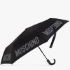 Frauen Moschino Regenschirme | Folding Umbrella With Logo, Unisex, Black