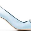 Frauen Manolo Blahnik Pumps | Hangisi Pumps Mit Kristallen 70Mm - Blau