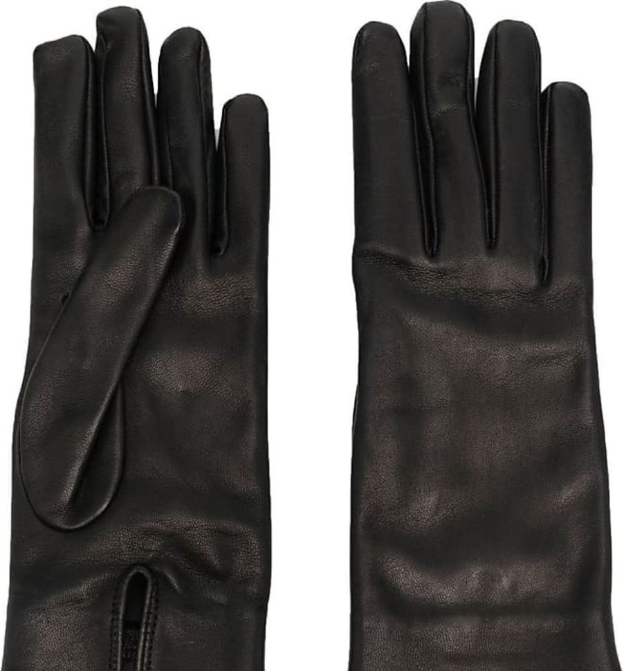 Frauen Saint Laurent Handschuhe | Handschuhe Mit Seidenfutter - Schwarz