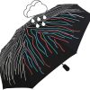 Frauen Knirps Regenschirme | Regenschirm Damen Taschenschirm Large Duomatic Wet Print Rope Schwarz