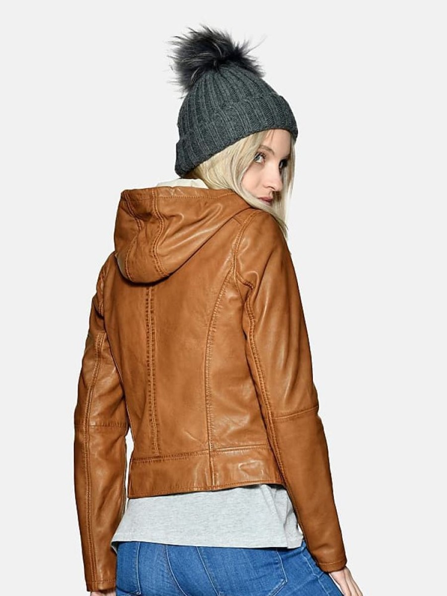 Frauen Maze Jacken | Lederjacke Maze Keys Gr. L, Braun (Cognac) Damen Jacken Lederjacken