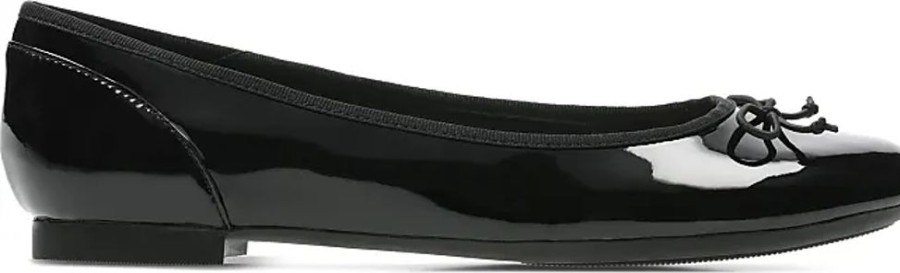 Frauen Clarks Ballerinas | Couture Bloom - Frau Ballerinas Schwarzes Lackleder 41.5