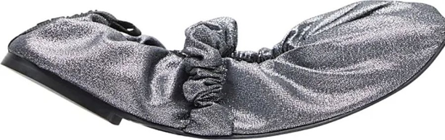 Frauen Ganni Ballerinas | Metallic Scrunchie Ballerina Flats Ganni