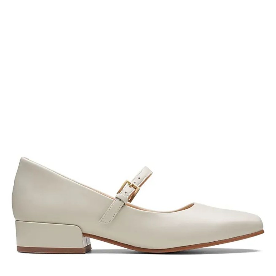 Frauen Clarks Ballerinas | Seren30 Buckle - Frau Ballerinas Ivory Leder 41.5