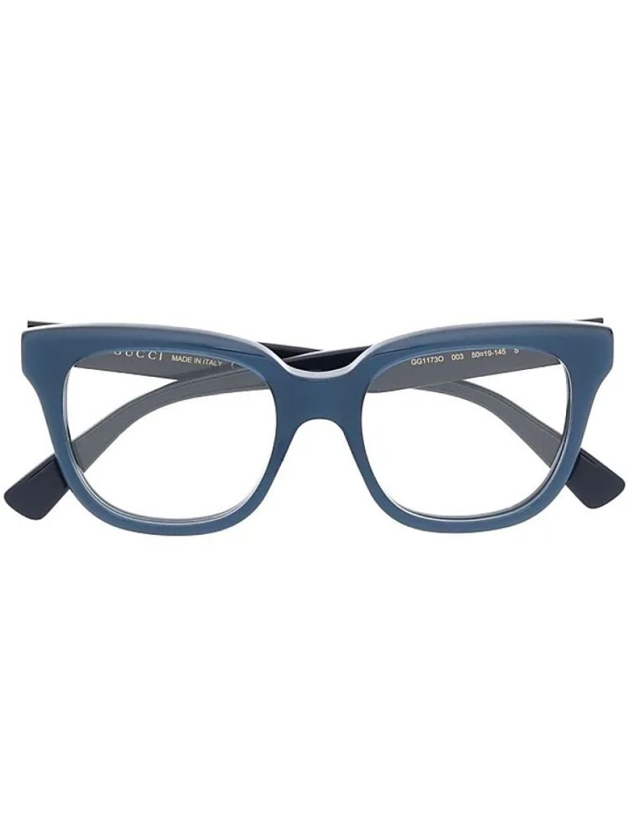 Frauen Gucci Brillen | Brille Mit Eckigem Gestell - Blau