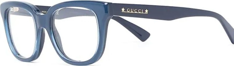 Frauen Gucci Brillen | Brille Mit Eckigem Gestell - Blau