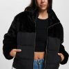 Frauen Only Jacken | Wanja Fur Mix Puffer Jacket In Schwarz