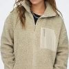 Frauen Only Jacken | Pluschjacke Only Onltracy Sherpa Jacket Cc Otw Gr. L (40), Braun (Humus) Damen Jacken Winterjacken