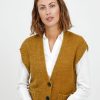 Frauen Fransa Westen | Strickweste Fransa Fransa Frcedarki 1 Vest - 20609711 Gr. L, Braun (Golden Brown Melange) Damen Westen Strickwesten