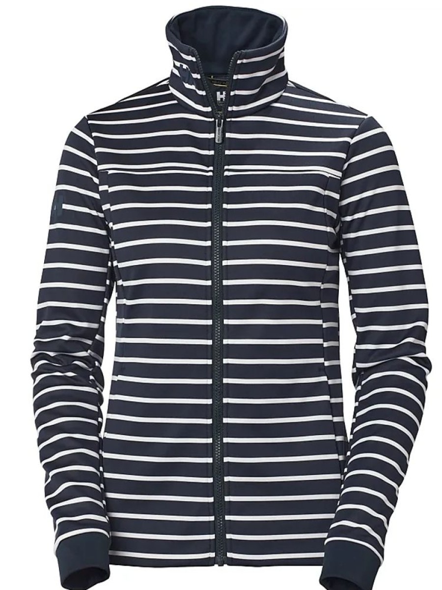 Frauen Helly Hansen Jacken | Damen W Crew Fleece Jacke, 598 Navy Stripe, M Eu