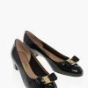 Frauen Ferragamo Ballerinas | Patent Leather Vara Ballet Flats With Bow Grose 40