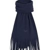 Frauen Trigema Schals | Fleeceschal Trigema Trigema Fleeceschal Blau (Navy) Damen Modetucher Schals