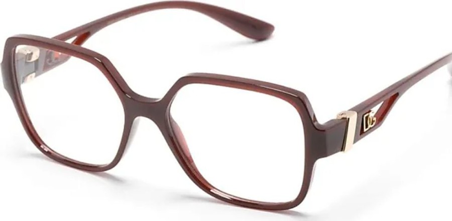 Frauen Dolce & Gabbana Eyewear Brillen | Eckige Brille Mit Logo-Schild - Violett