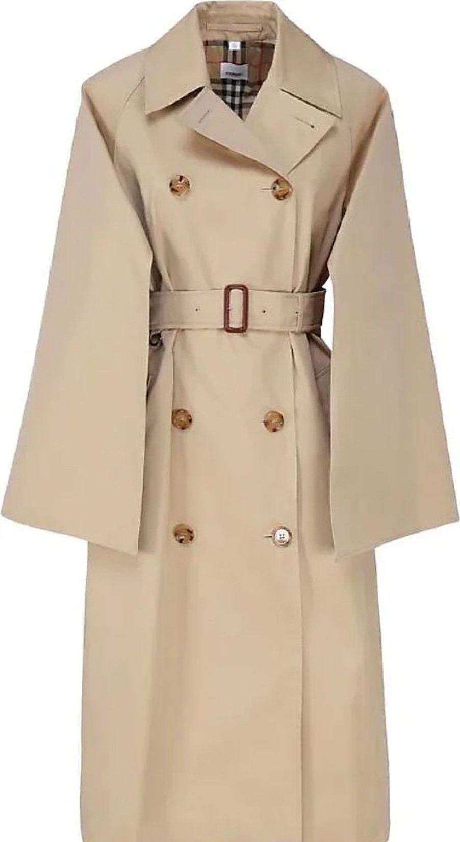 Frauen Burberry Mantel | Beiger Gabardine Mantel Mit Doppelreihiger Knopfleiste Burberry