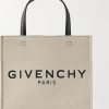 Frauen Givenchy Taschen | G-Tote Mini Tote Aus Baumwoll-Canvas Mit Print Und Lederbesatzen - Neutral