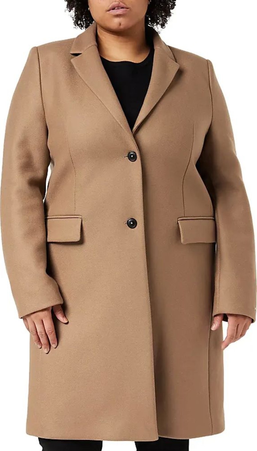 Frauen Tommy Hilfiger Mantel | Damen Klassischer Wollmischung Gewebter Mantel, Countryside Khaki, 32