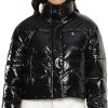 Frauen Calvin Klein Jeans Jacken | Damen Jacke Cropped Shiny Puffer Winterjacke, Schwarz (Ck Black), Xxs