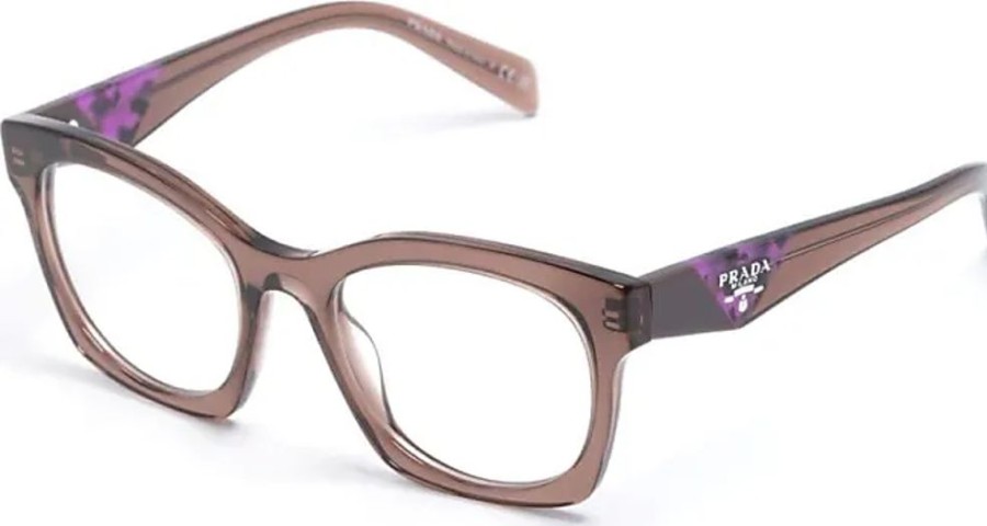 Frauen Prada Brillen | Brille Mit Transparentem Gestell - Braun