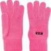 Frauen Msgm Handschuhe | Handschuhe Mit Logo-Stickerei - Rosa