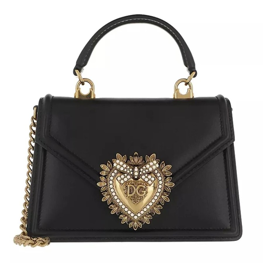 Frauen Dolce & Gabbana Taschen | Dg Amore Saddle Bag Crossbody Bags Schwarz