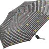 Frauen Happy Rain Regenschirme | Regenschirm Bikini Dots & Stripes Grau - Taschenschirm Auf-Zu-Automatik