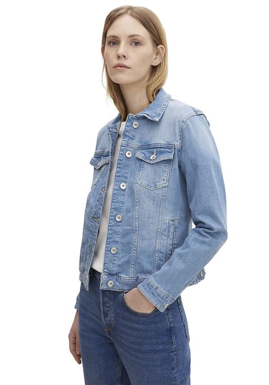 Frauen Tom Tailor Jacken | Jeansjacke Tom Tailor Gr. Xxxl, Blau (Light Stone Blue Denim) Damen Jacken Jeansjacken In Klassischer Form