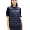 Frauen Tom Tailor Westen | Steppweste Tom Tailor Gr. Xxxl, Blau (Sky Captain Blue) Damen Westen Steppwesten Mit Stehkragen