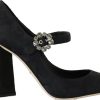 Frauen Dolce & Gabbana Pumps | Schwarze Brokat High Heels Mary Jane Schuhe Dolce & Gabbana