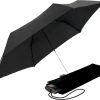 Frauen Knirps Regenschirme | Taschenschirm As.050 Slim Small Manual - Der Flachste Knirps - Superleicht - Klein Und Kompakt - 25 Cm - Schwarz