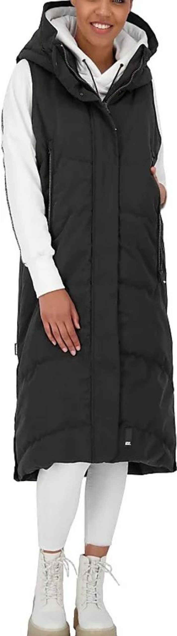 Frauen Alife And Kickin Westen | Alife And Kickin Juneak Longvest Damen Steppweste Moonless Xs