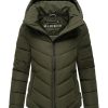 Frauen Marikoo Jacken | Damen Winterjacke Gesteppt Winter Stepp Jacke Ubergangsjacke Warm Kapuze B986 [B986-Samui-Dark-Olive-Gr.Xs]