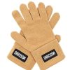 Frauen Moschino Handschuhe | Gloves With Logo, Unisex, Beige