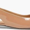 Frauen Sergio Rossi Ballerinas | Flache Slingback-Schuhe Mit Spitzer Kappe Aus Lackleder Mit Schnalle - Neutral - Eu 36