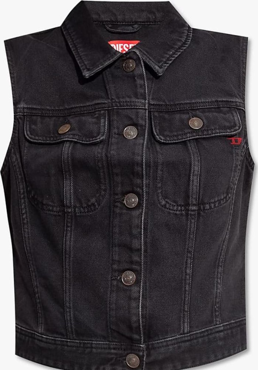 Frauen Diesel Westen | De-Slimmy-Sm Denim Vest, Womens, Black