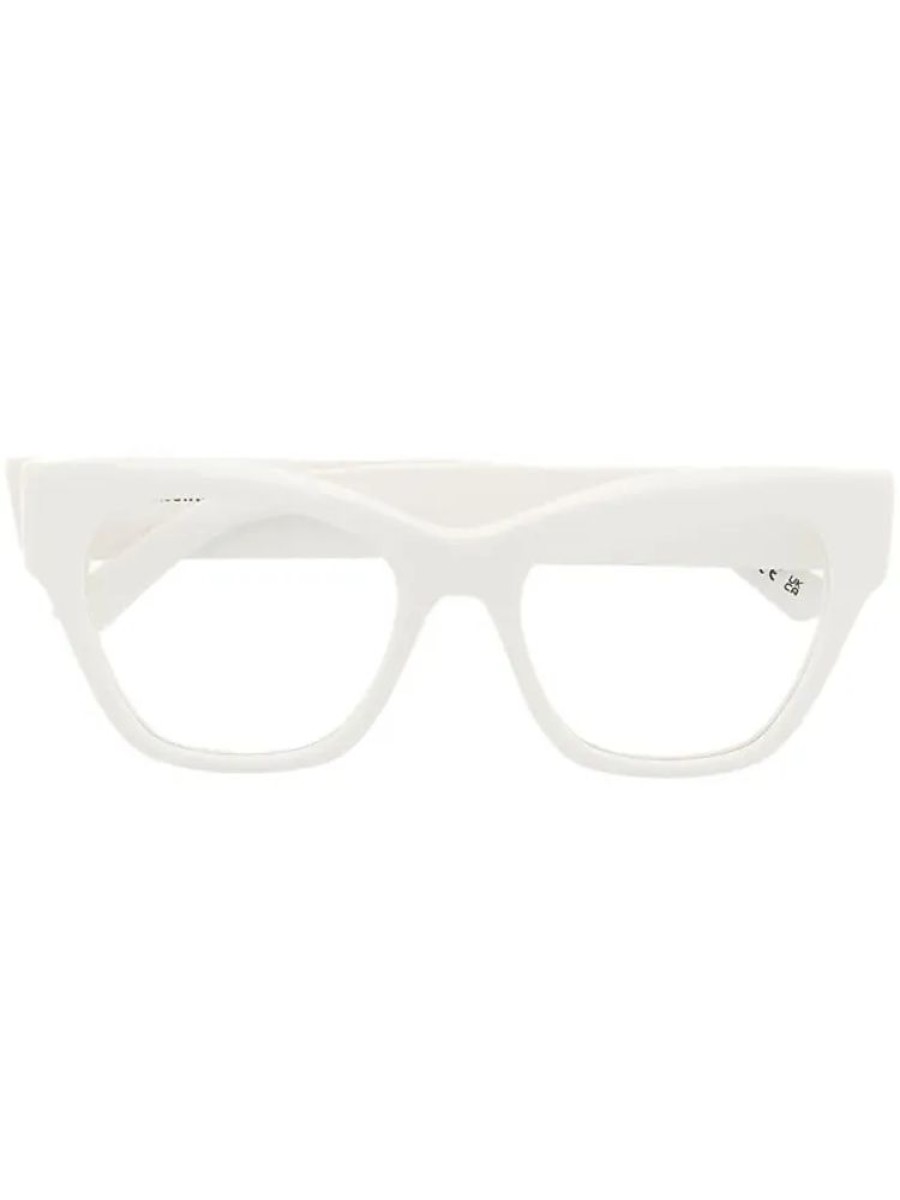 Frauen Balenciaga Brillen | Cat-Eye-Brille Mit Logo-Gravur - Weis