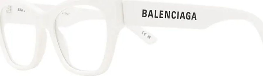 Frauen Balenciaga Brillen | Cat-Eye-Brille Mit Logo-Gravur - Weis