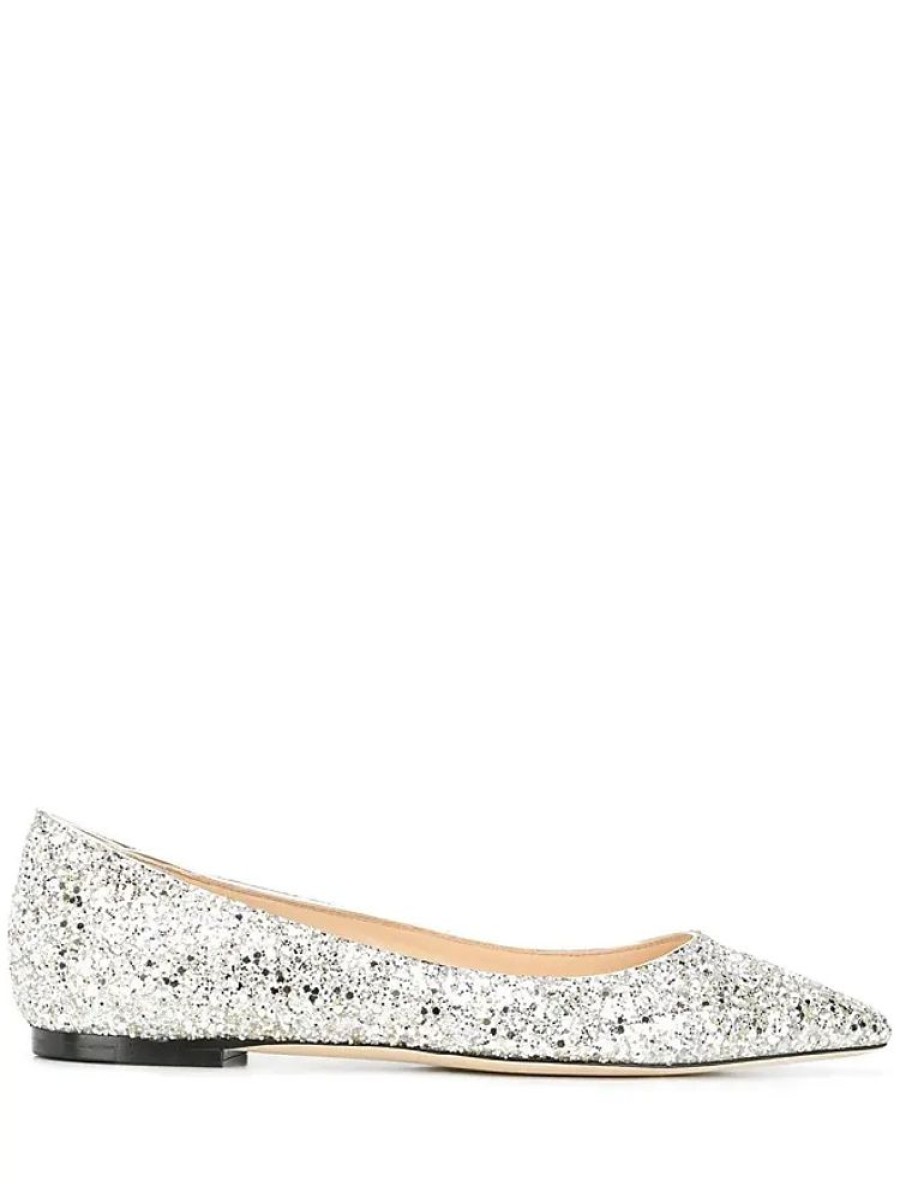 Frauen Jimmy Choo London Ballerinas | Romy Ballerinas Mit Glitter - Silber