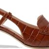 Frauen Scarosso Pumps | Bianca Tan Croco Slingback Pump Scarosso