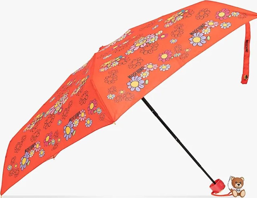 Frauen Moschino Regenschirme | Branded Umbrella, Unisex, Red