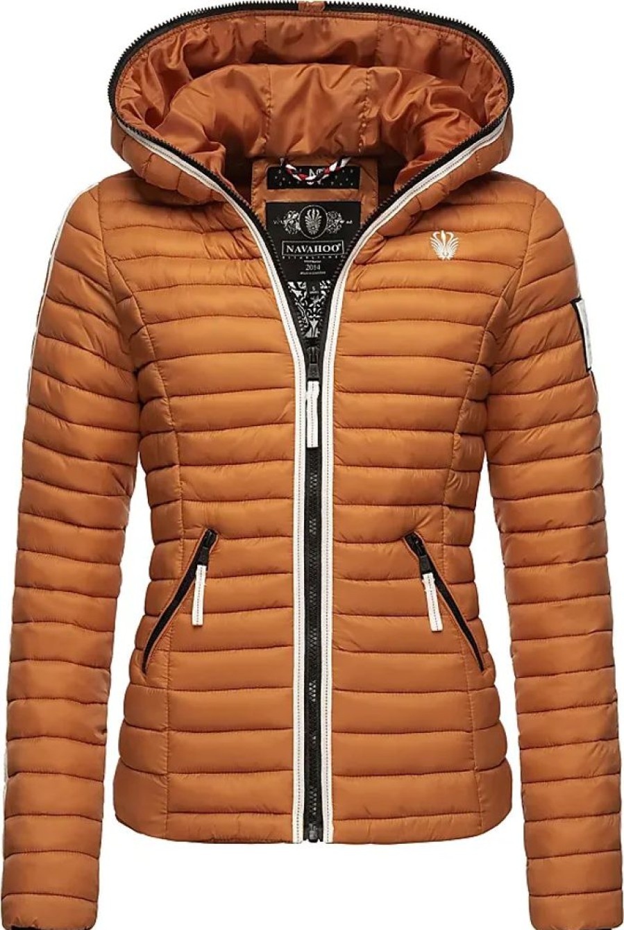 Frauen Navahoo Jacken | Damen Ubergangsjacke Leichte Steppjacke Kurz Mit Kapuze Kimuk Prc Rusty Cinnamon Gr. Xs