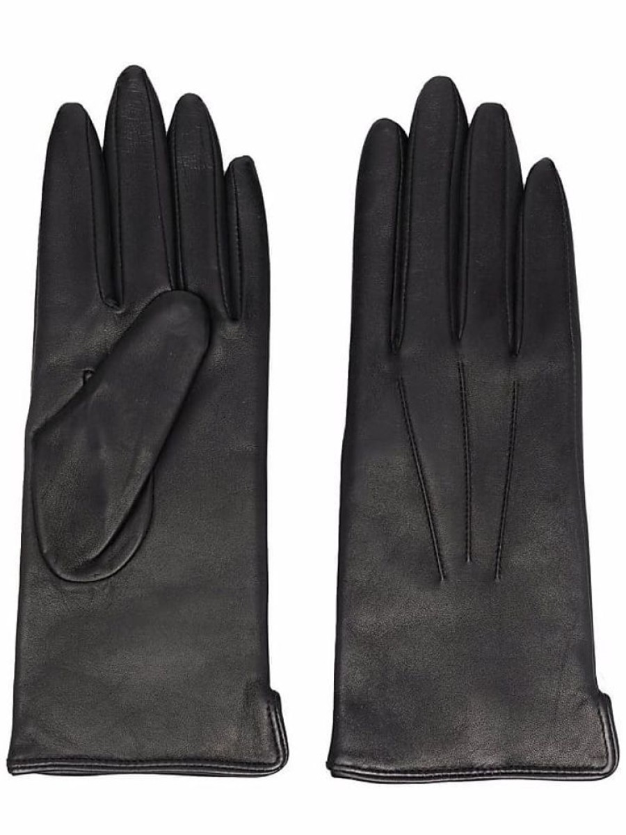 Frauen Aspinal of London Handschuhe | Handschuhe Mit Ziernahten - Schwarz